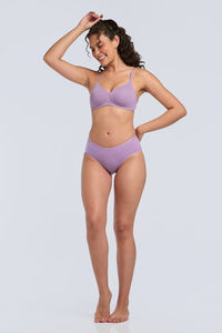Amante Padded Non Wired Perforated T-Shirt Bra - Regal Orchid — thumbnail 5